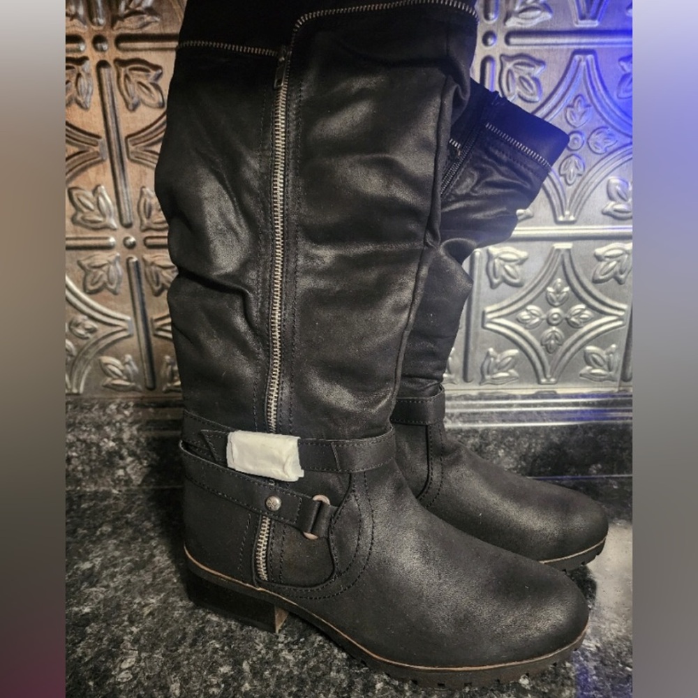 NWT SO Black Stonecrop Knee High Boots size 9